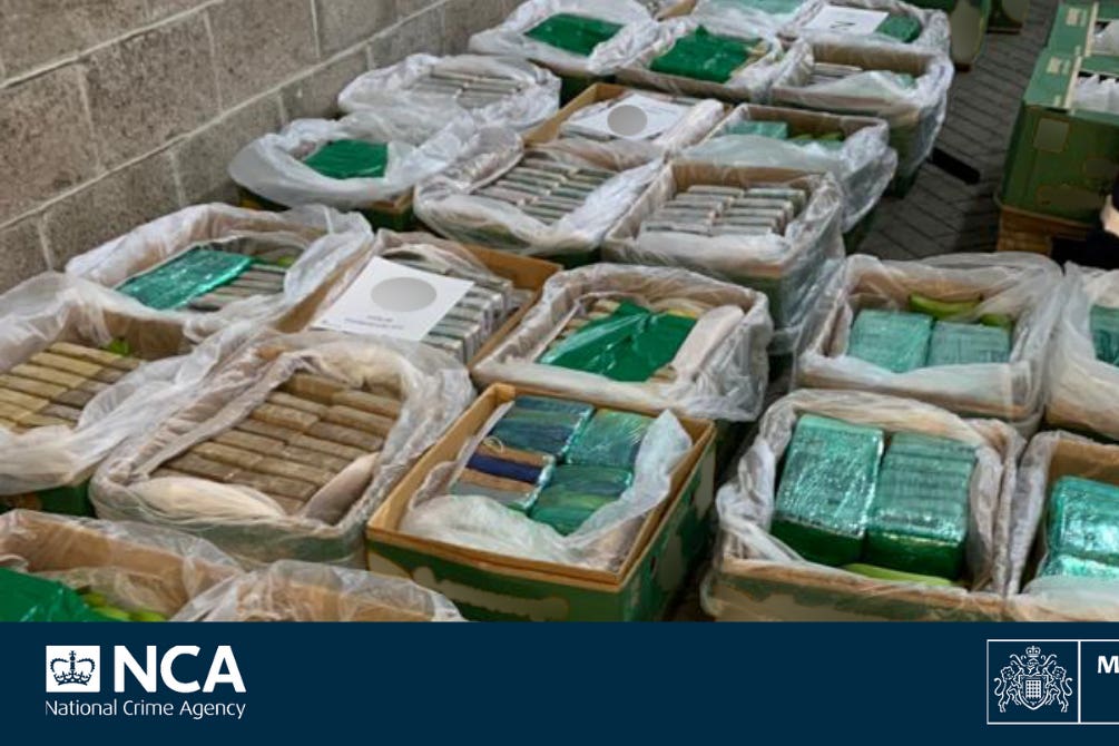 Blocks of cocaine found in banana boxes (National Crime Agency/PA)