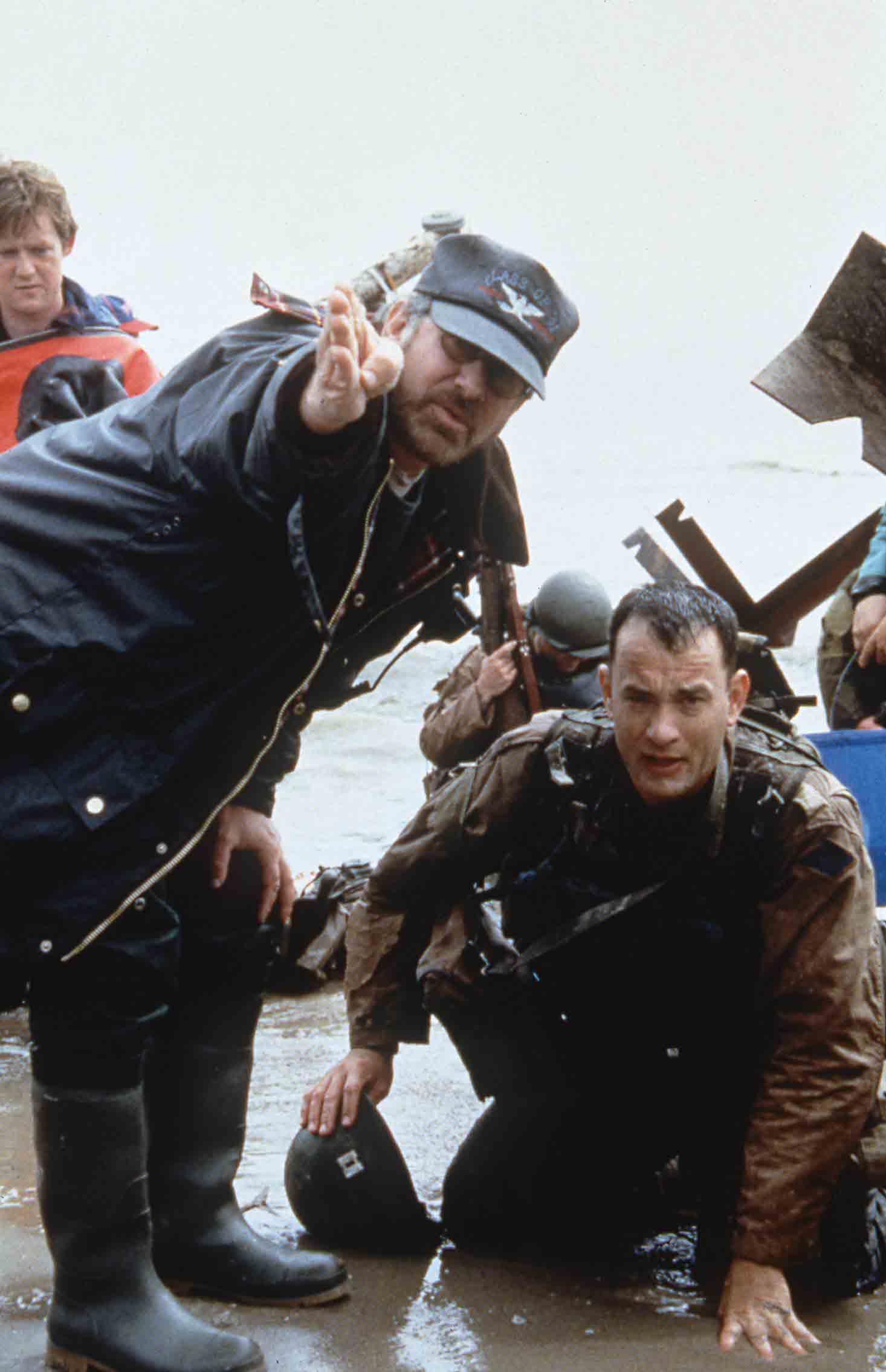 Directing Tom Hanks on the set of ‘Saving Private Ryan’