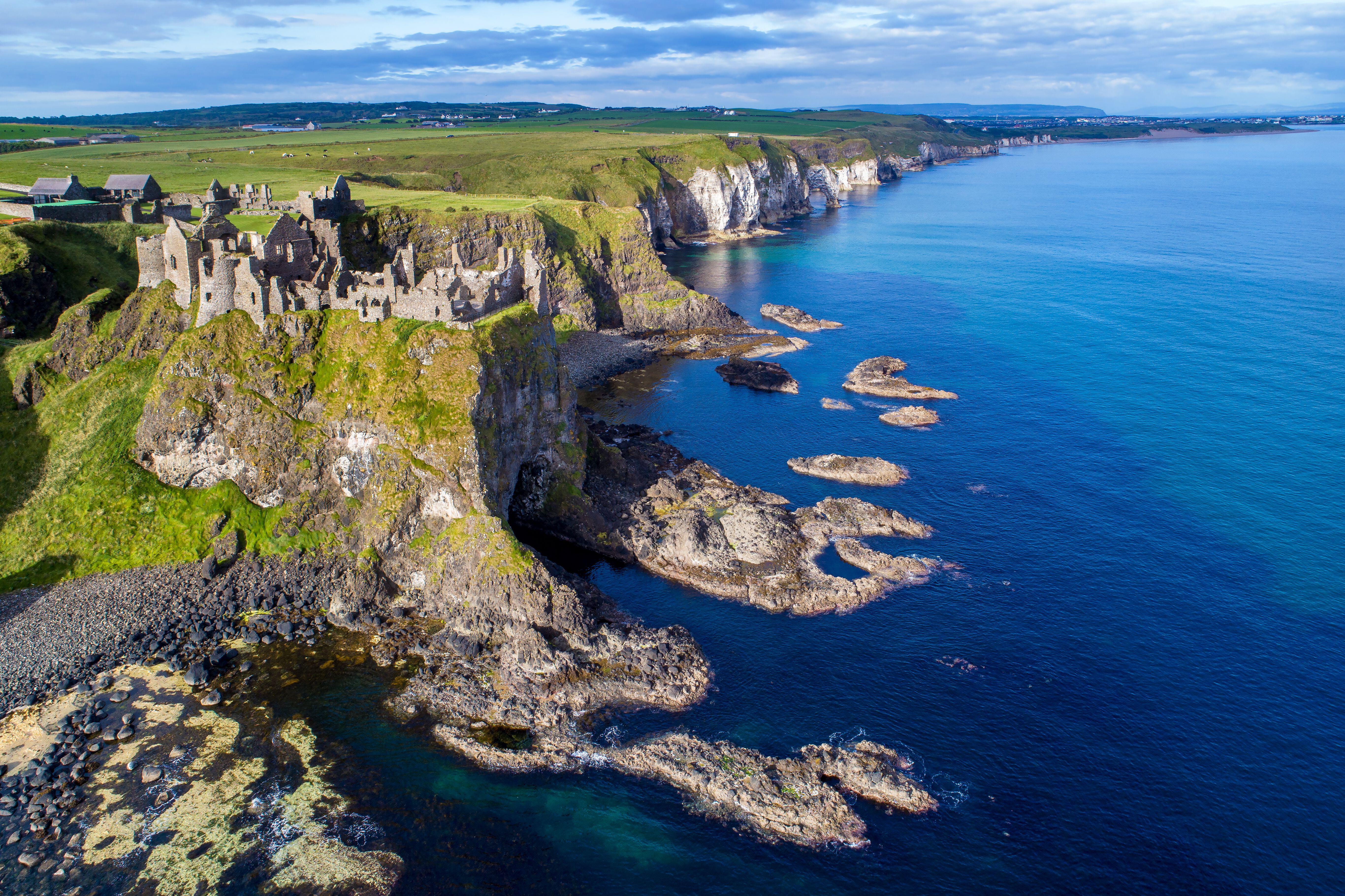 Ruins of medieval Dunluce Castle