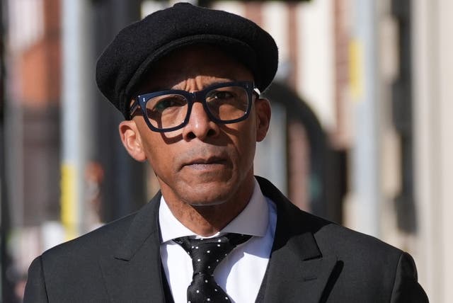 <p>BBC presenter Jay Blades arrives at Worcester Crown Court on Friday</p>