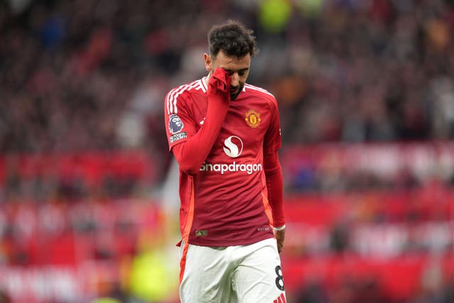 <p>Bruno Fernandes has not scored in his last 15 appearances for Manchester United </p>