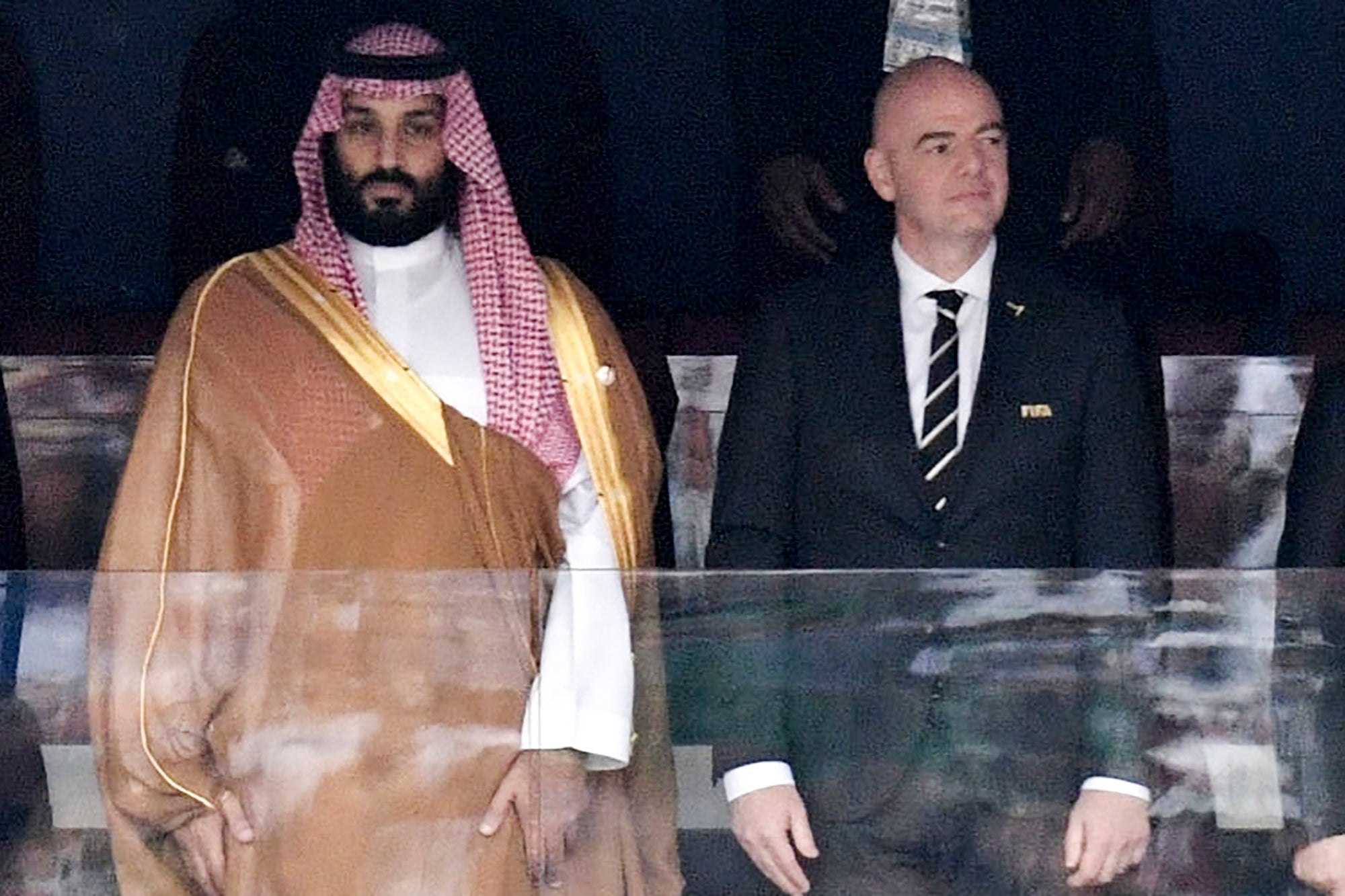 Saudi Arabia crown prince Mohammed bin Salman with Fifa president Gianni Infantino