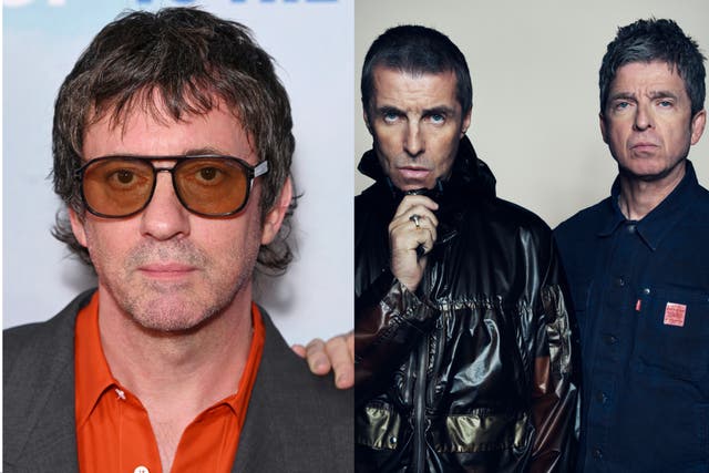 <p>Blur’s Graham Coxon, and Liam and Noel Gallagher of Oasis</p>