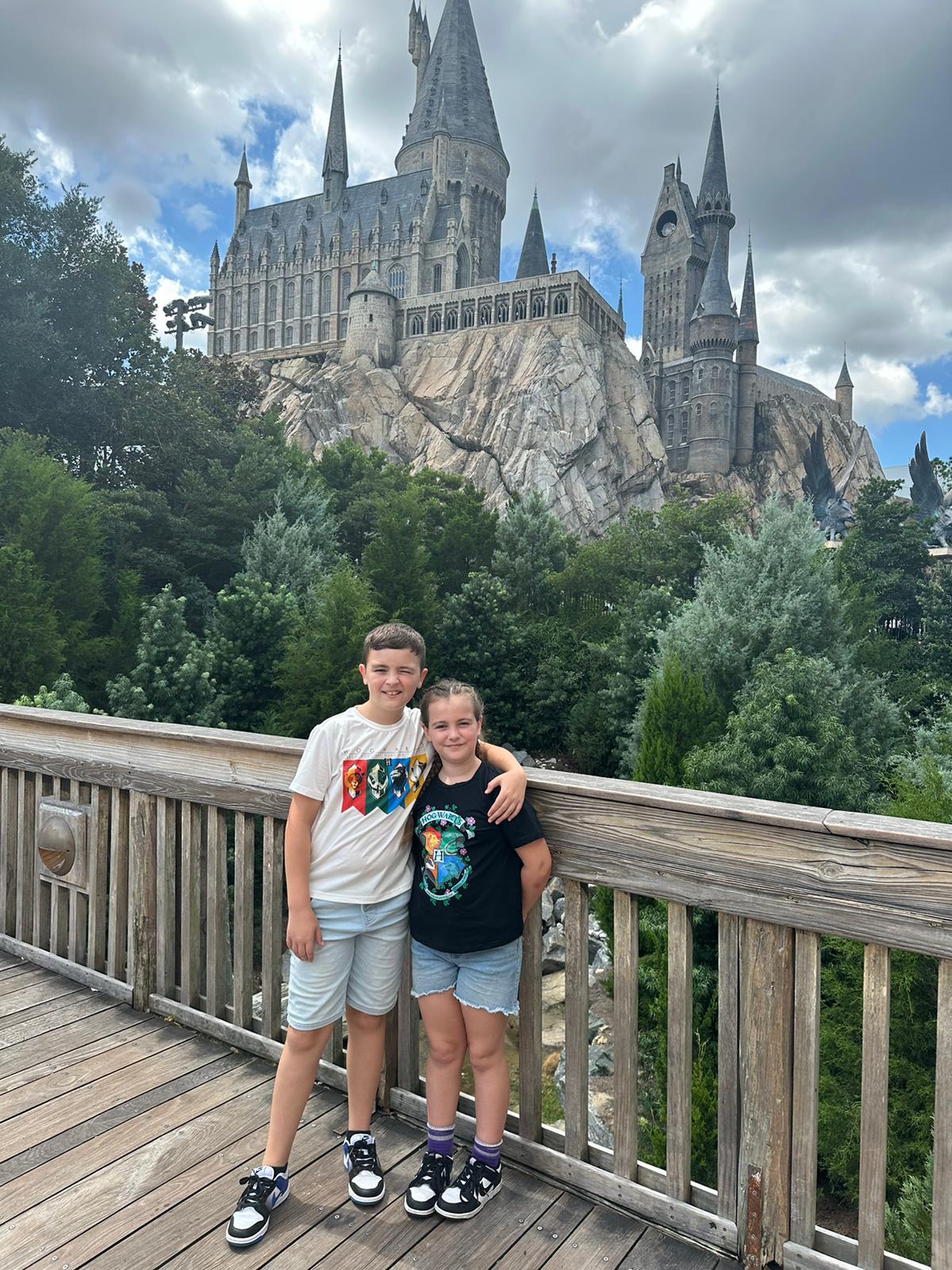 Riley, 11, and Millie, 9, enjoyed their time at Disneyland before the hurricane hit