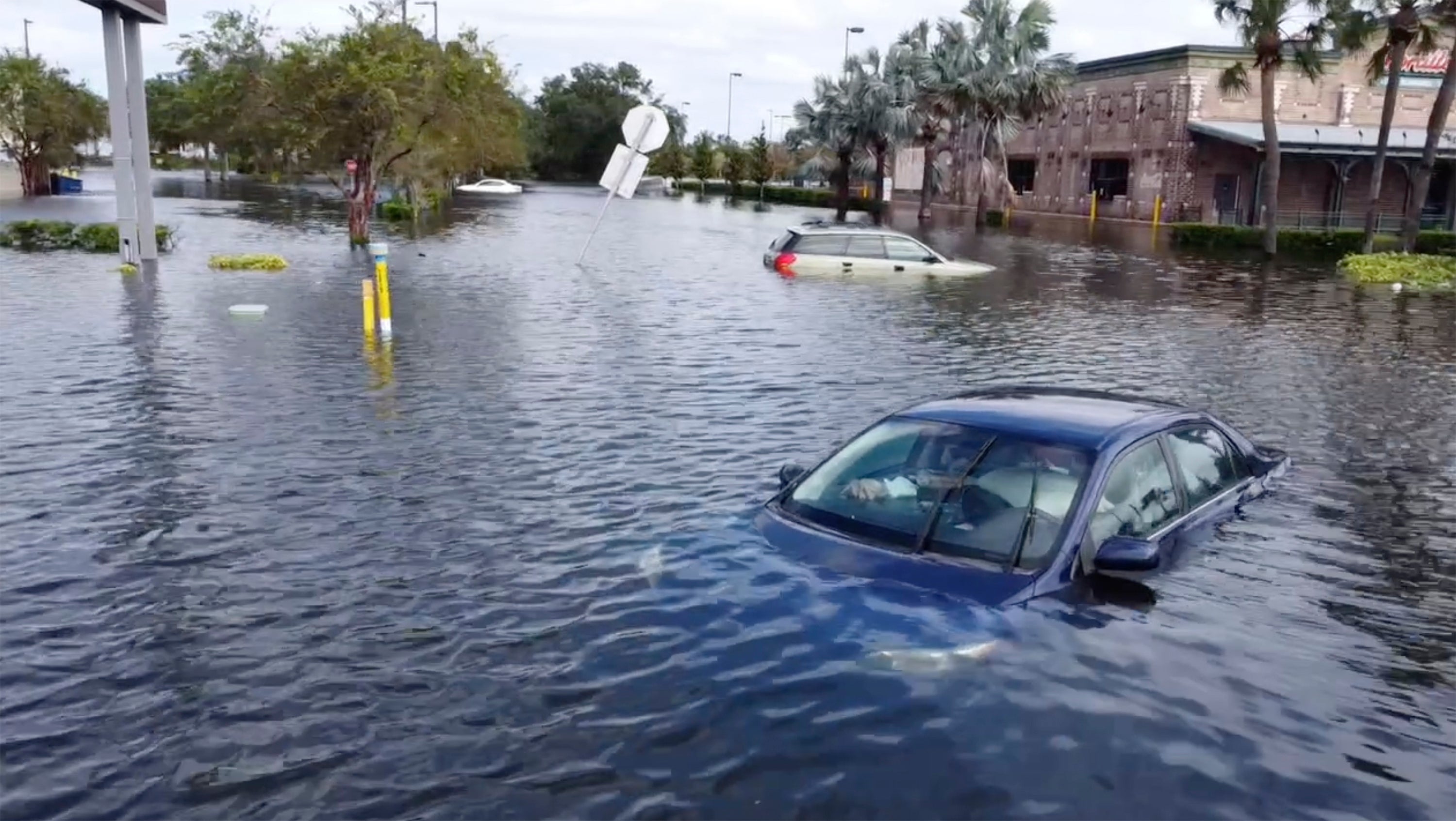 Flooding from Hurricane Milton in Tampa, Florida. The state’s health department is warning residents that waters could be a breeding ground for virus-carrying mosquitoes and bacteria that lives in seawater