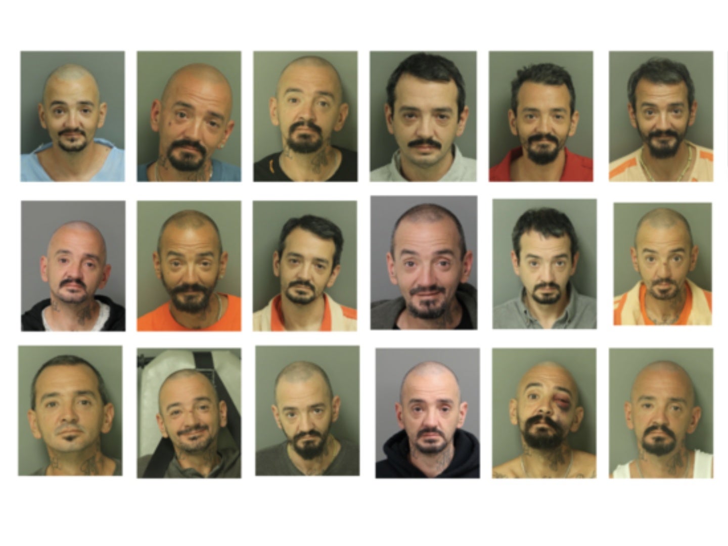 The many mugshots of Joseph Malinowski, aka viral sensation ‘Lieutenant Dan’