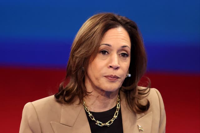 <p>Vice President Kamala Harris struggled to answer a question about Donald Trump’s virtues </p>