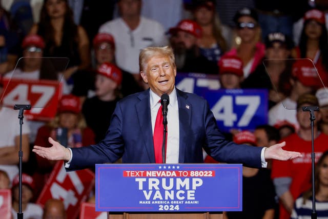 <p>Donald Trump told supporters in Colorado and Nevada that he would implement even more restrictions and punishments for migrants </p>