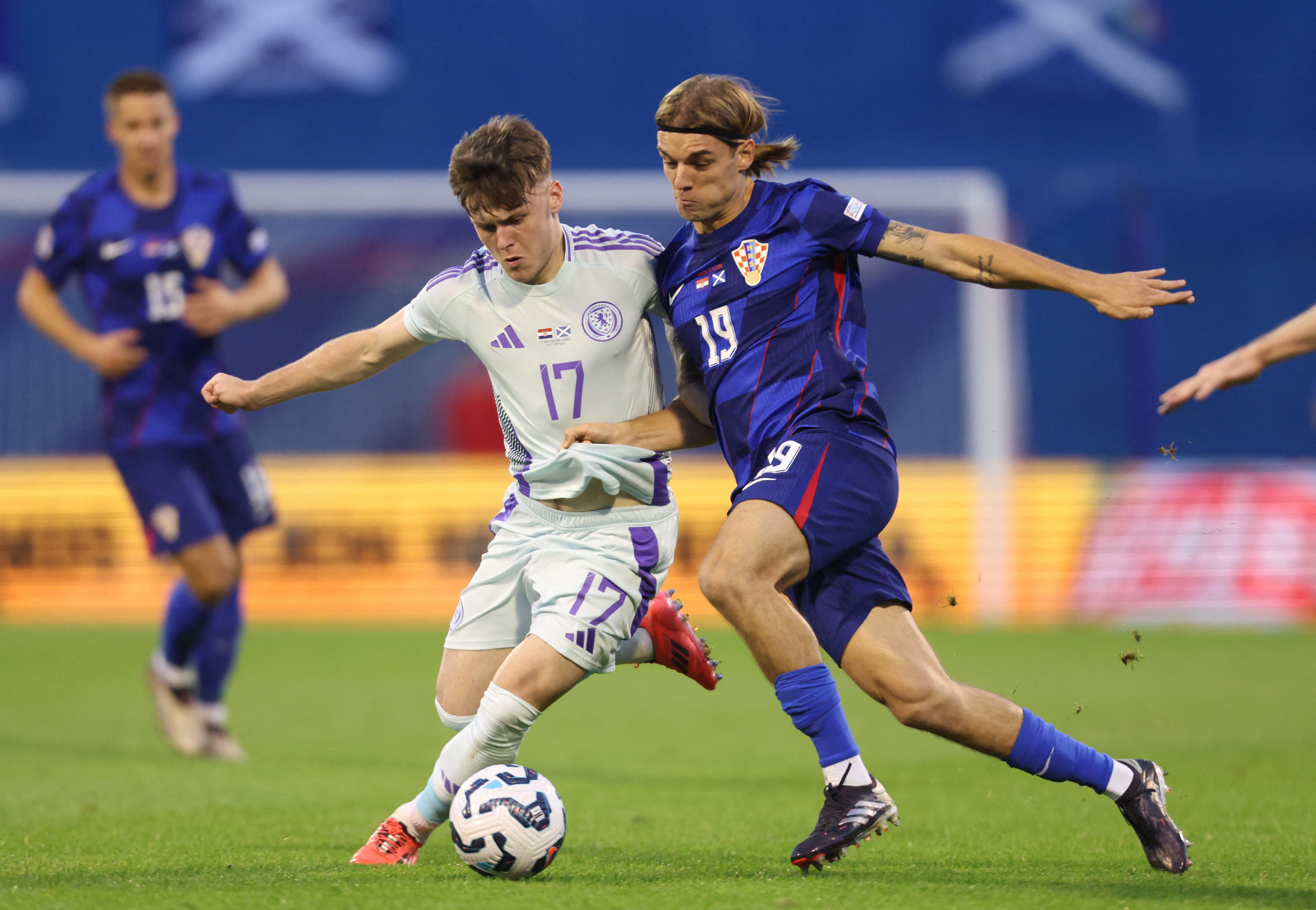 Ben Doak in action for Scotland in Zagreb