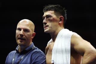 Dmitry Bivol reacts to his narrow defeat by Artur Beterbiev