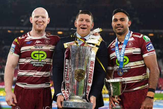 Liam Farrell, left, paid tribute to Bevan French, right, after Wigan won another Grand Final (Martin Rickett/PA)