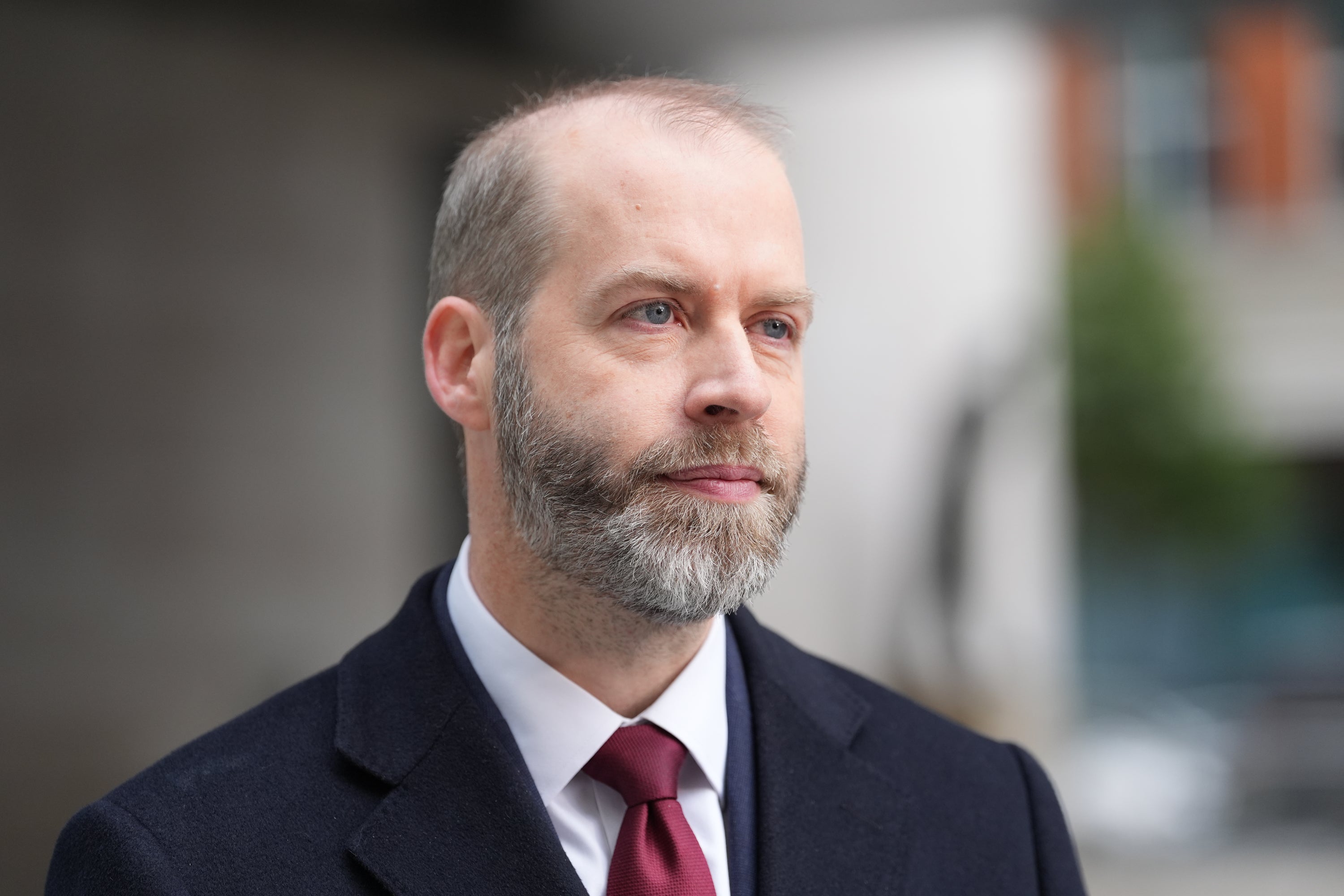 Business Secretary Jonathan Reynolds speaks to the media outside the BBC Broadcasting House in London (Maja Smiejkowska/PA)