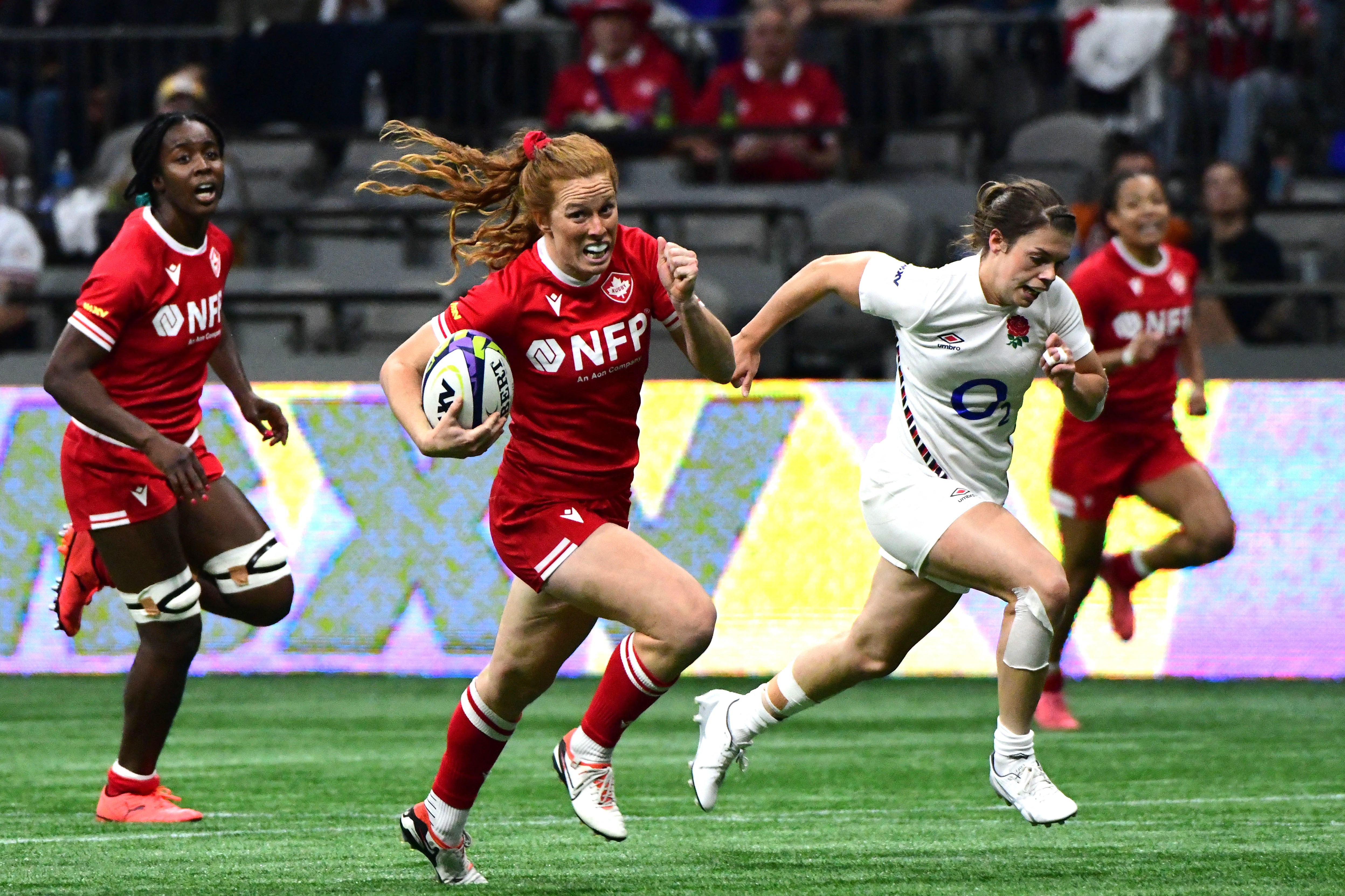 Alex Tessier’s try gave Canada the lead, although the Red Roses hit back