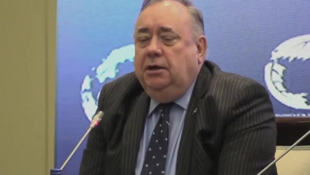 <p>Alex Salmond speaks at North Macedonia conference hours before his death.</p>