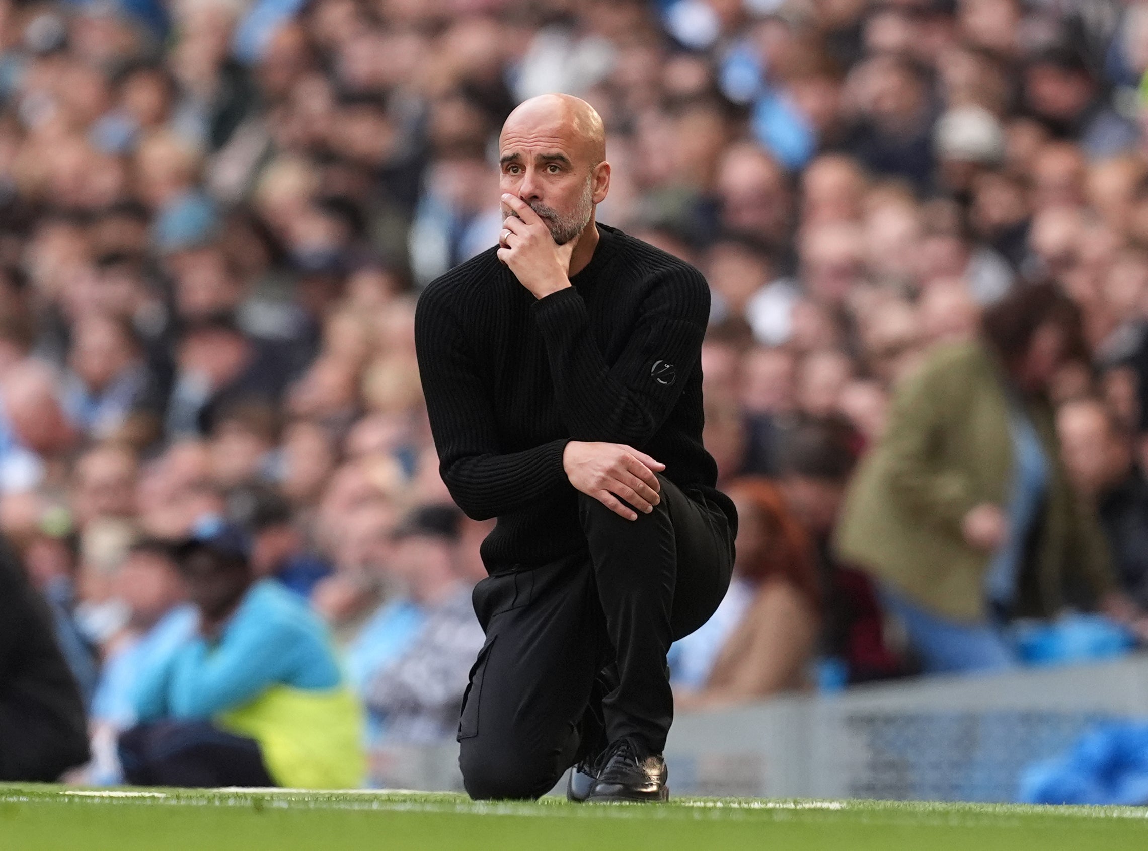 Manchester City manager Pep Guardiola is out of contract at the end of the season (Martin Rickett/PA)