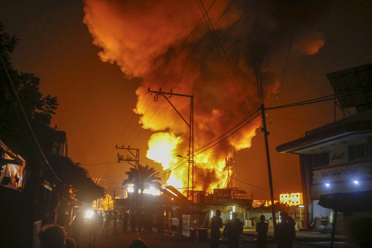 Israeli strike on Gaza hospital tent camp kills four and ignites a fire ...