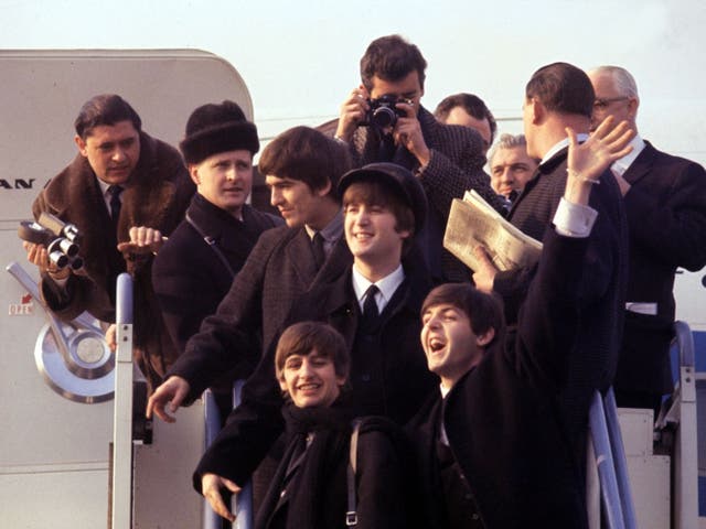 <p>The Beatles arrive at Kennedy Airport in New York, 7 February 1964</p>