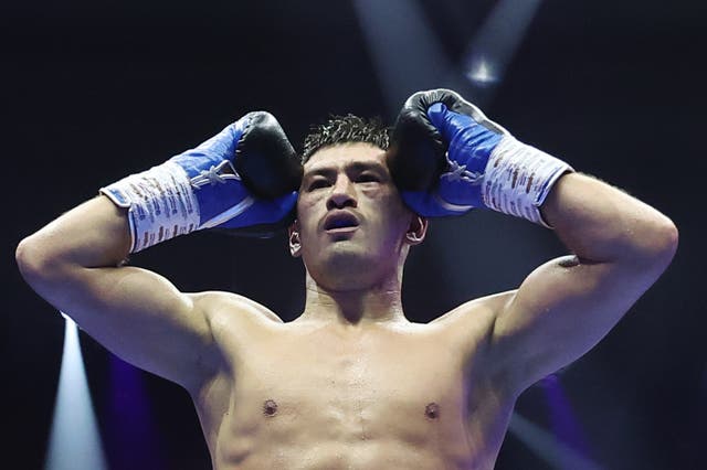 <p>Dmitry Bivol after going 12 rounds with Artur Beterbiev</p>