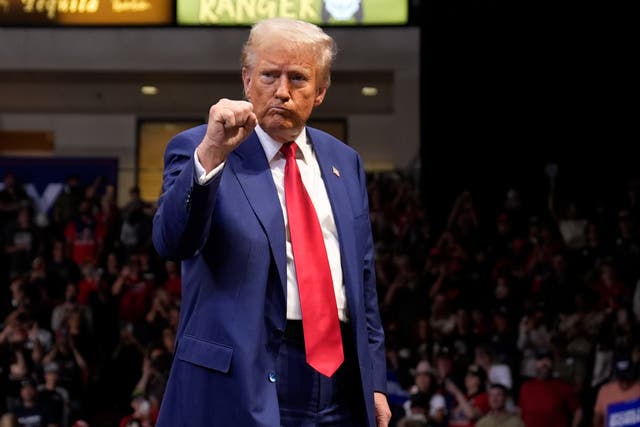 <p>Donald Trump, pictured at a rally in Arizona on Sunday, has continued to criticize media coverage questioning whether he is cognitively impaired </p>