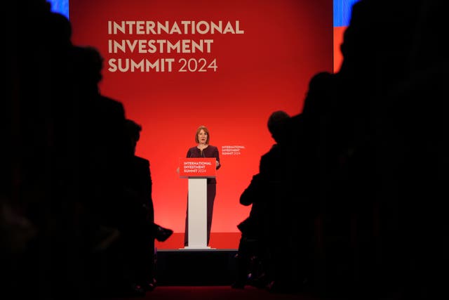 Chancellor Rachel Reeves said her ‘optimism for Britain burns brighter than ever’ following the investments secured at the summit (Jonathan Brady/PA)