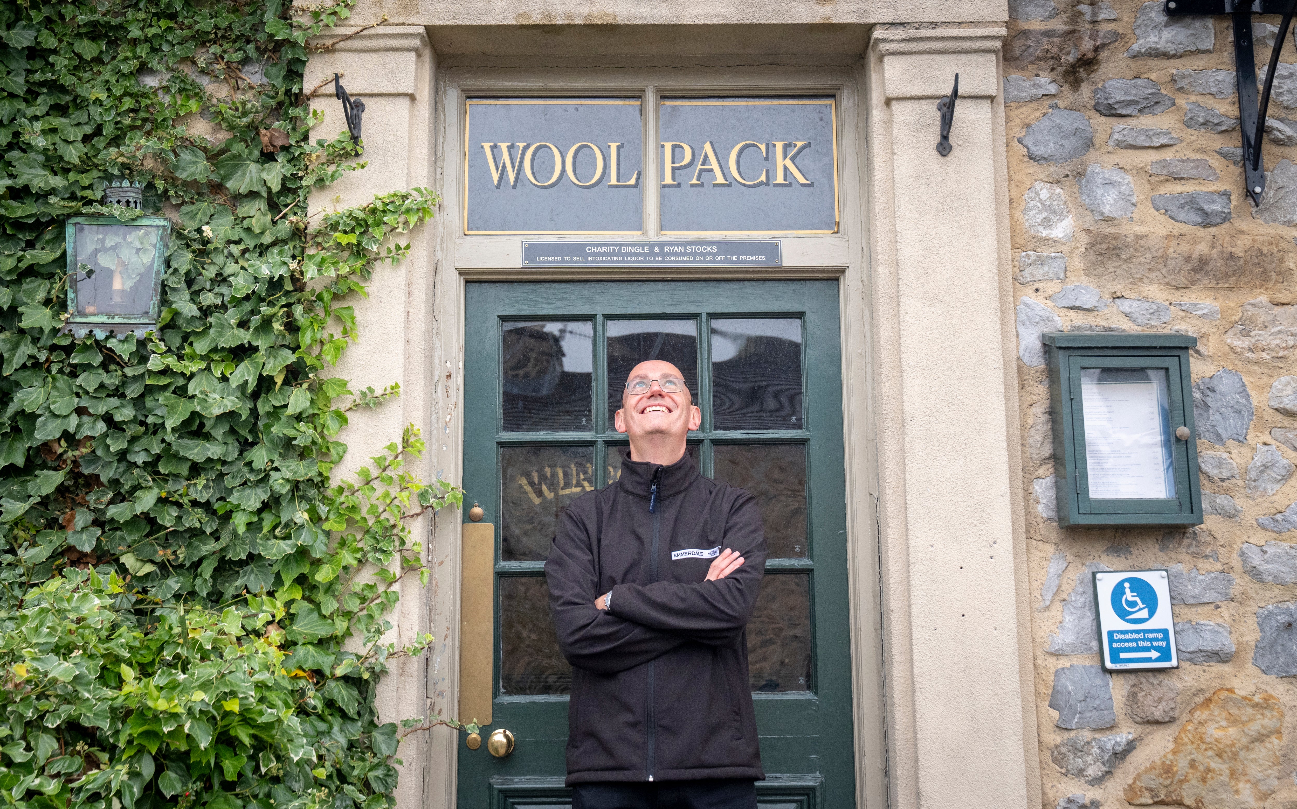 Steve in front of The Woolpack