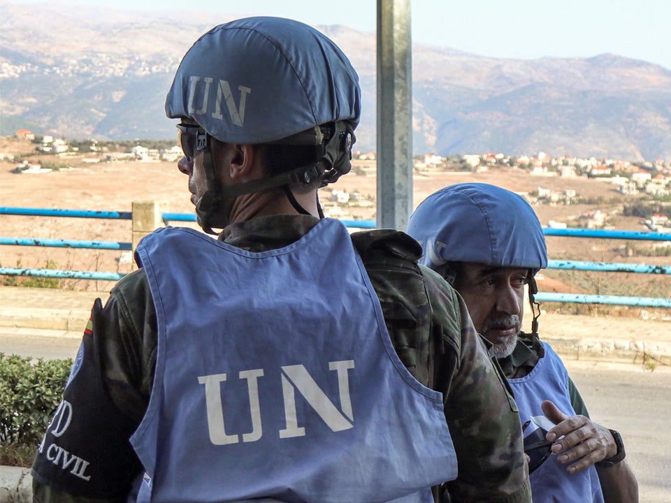 Spanish peacekeepers as part of UNIFIL in Lebanon - teams are refusing to leave despite requests from Israel