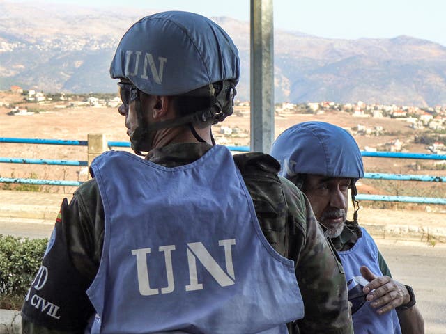 <p>
Spanish peacekeepers of the United Nations Interim Force in Lebanon</p>