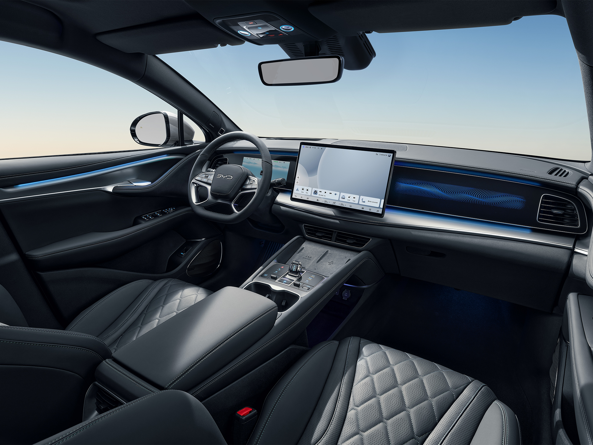 The BYD Sealion 7 uses the same 15.6-inch rotating infotainment screen seen in the BYD Seal.