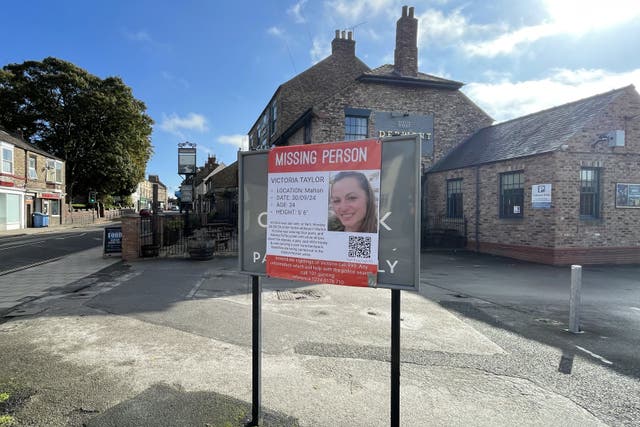 <p>A poster appealing for information regarding missing woman Victoria Taylor (Dave Higgens/PA)</p>