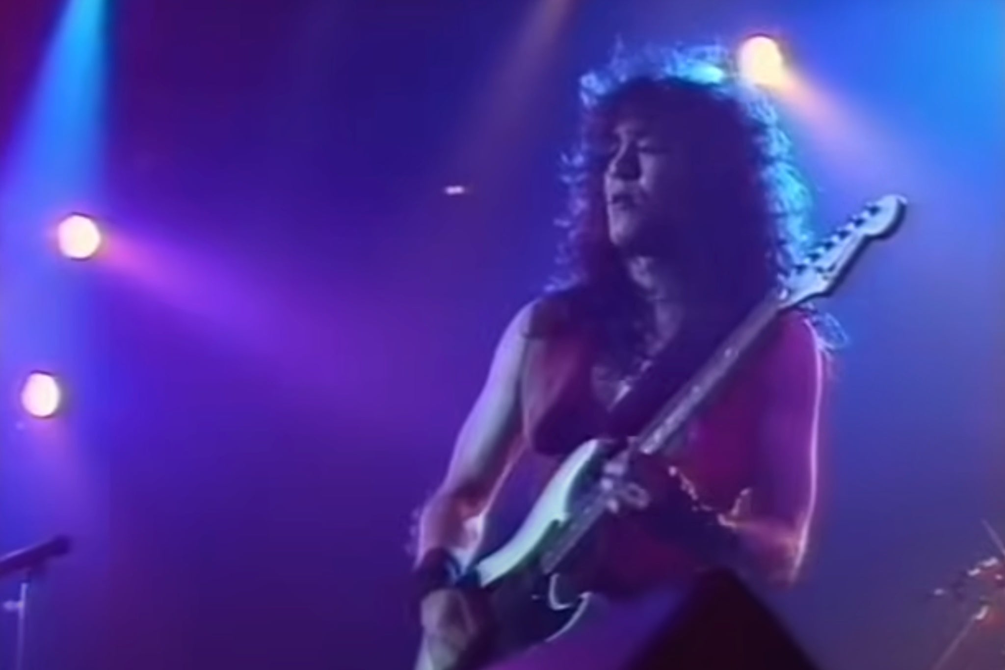 Jake E Lee on stage with Ozzy Osbourne in the 1980s