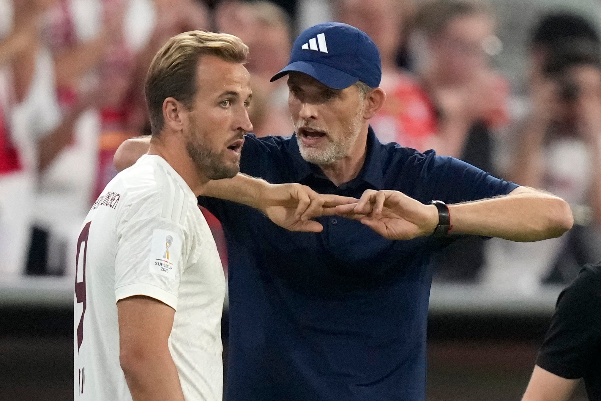 Tuchel with England captain Harry Kane during their overlapping time at Bayern Munich