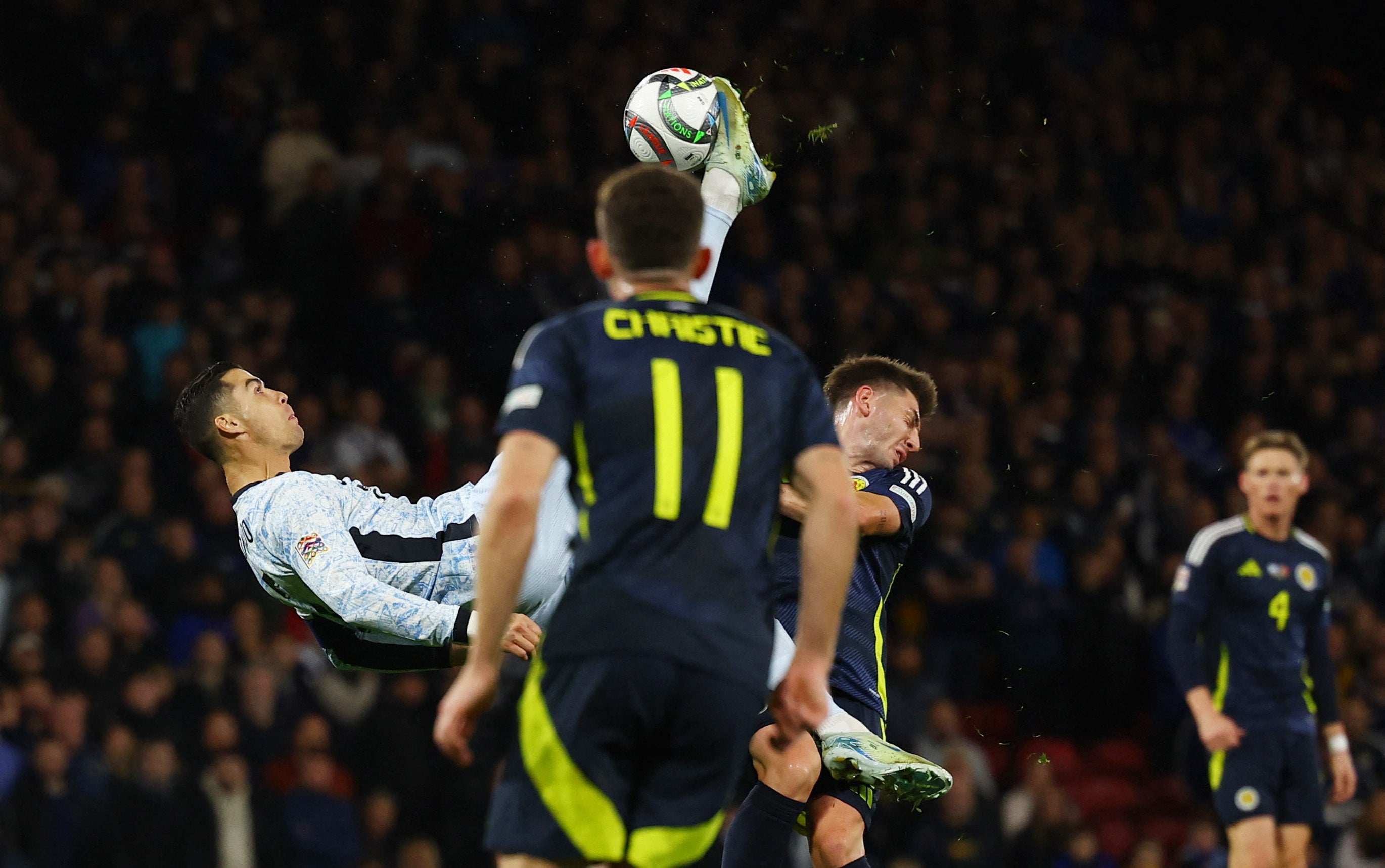 Ronaldo’s attempted overhead kick was given as a foul