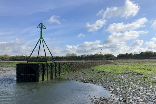 Budds Farm wastewater treatment plant overflow pipe at Langstone Harbour (Alex Ford/PA)