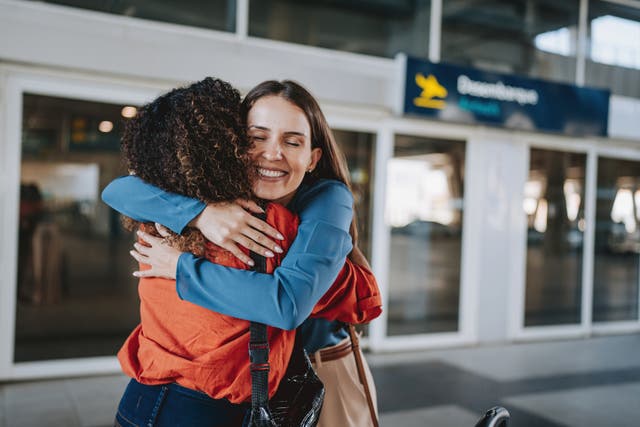 <p>A ‘max hug time’ rule is in place at Dunedin Airport</p>