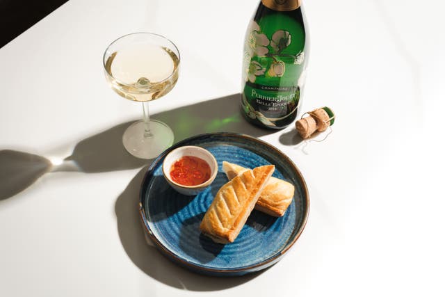 <p>A dish from the new Greggs Champagne Bar at Fenwick Newcastle (Greggs/PA)</p>