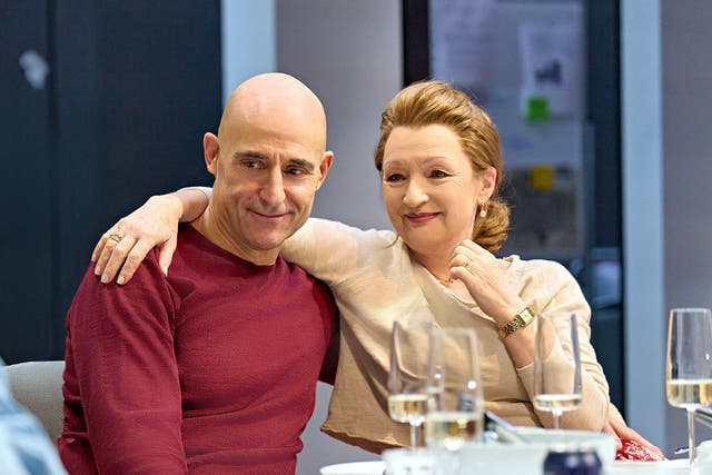 <p>Happy families: Mark Strong and Lesley Manville as Oedipus and Jocasta </p>