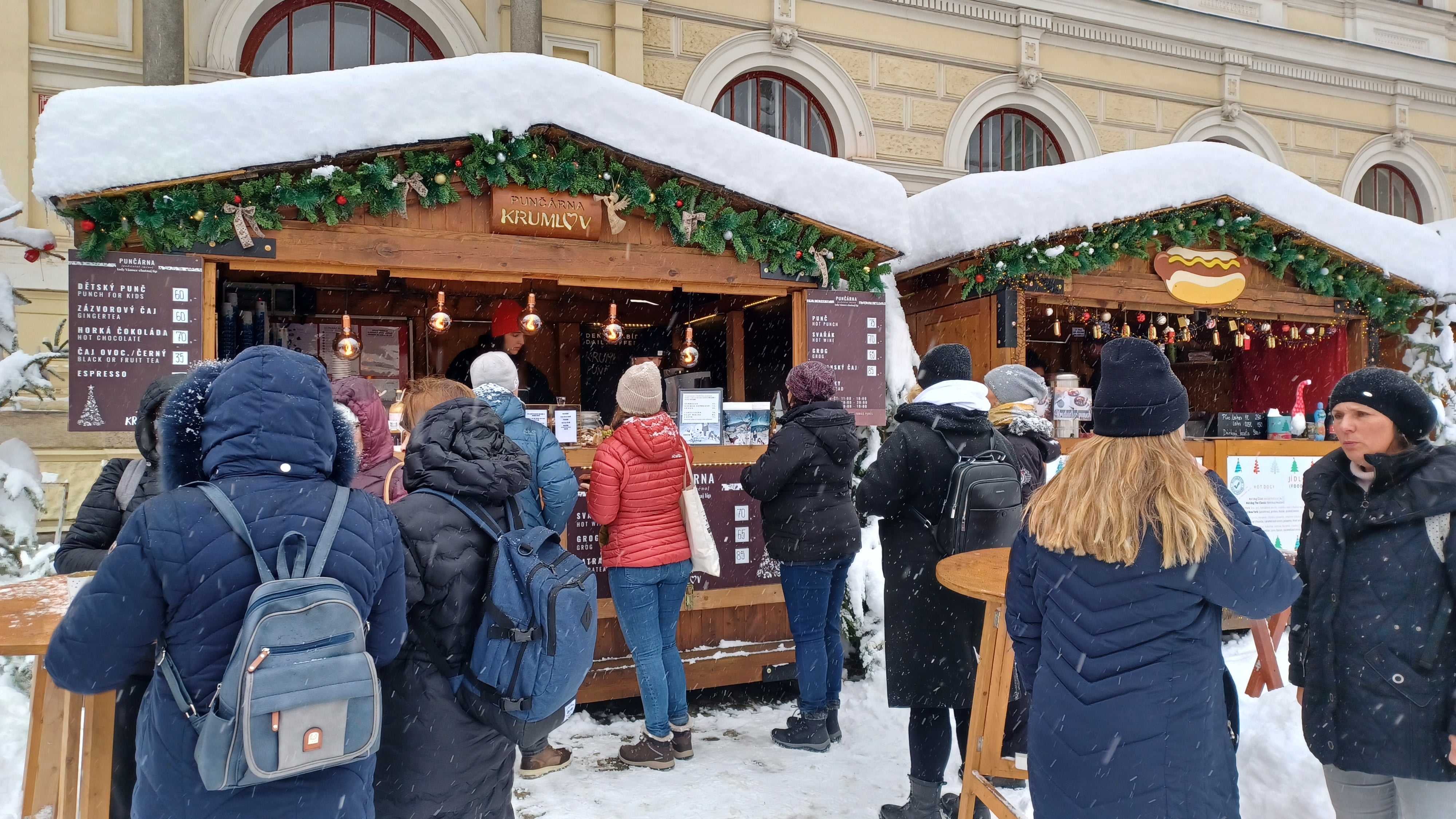 Warming drinks at Cesky Krumlov. (Josie Clarke/PA)