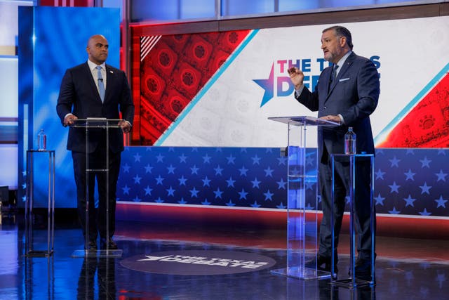 <p>Rep Collin Allred snapped at Senator Ted Cruz during Tuesday night’s debate </p>