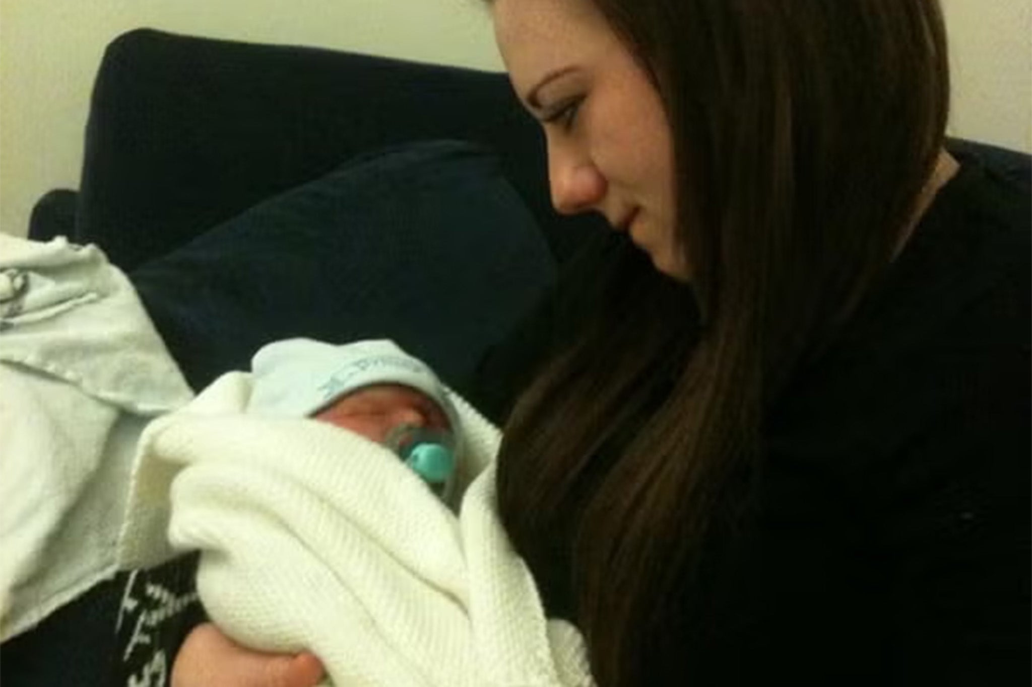 Hayley Brunt holding baby Kaiden