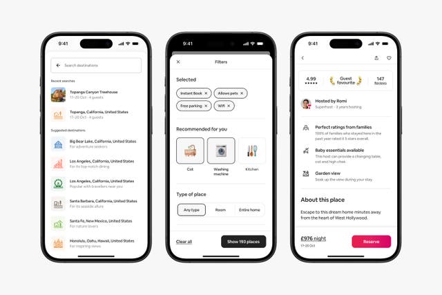 Airbnb has launched a new network to find and hire co-hosts to manage a user’s property, as well as new personalisation features the company says will change the nature of travel apps (Airbnb/PA)