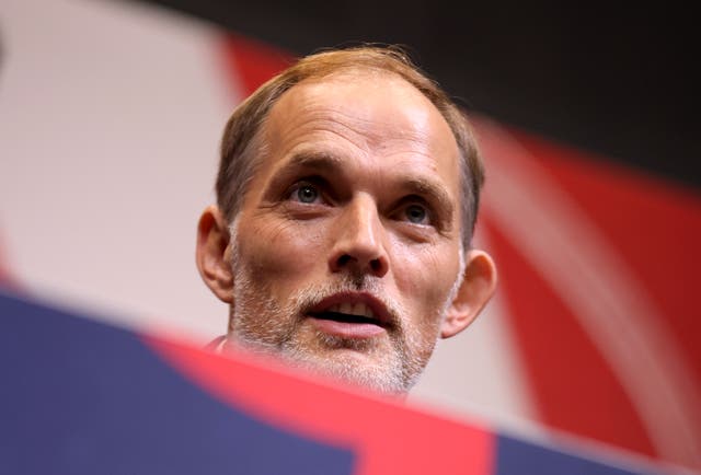 <p>Thomas Tuchel, Manager of England, speaks to the media</p>