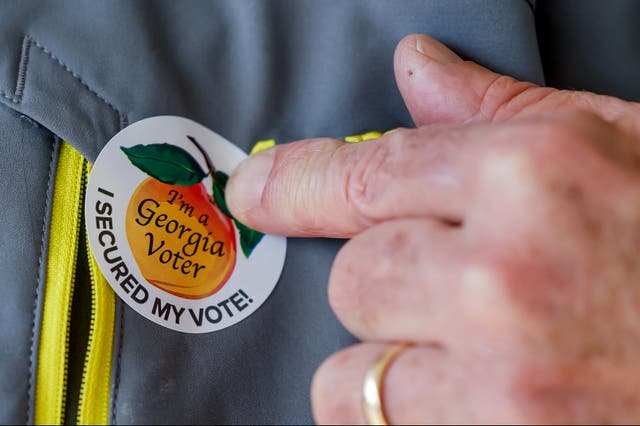 <p>Georgia voters submitted their presidential election ballots in record numbers on early voting day amid turbulent election changes in the state </p>