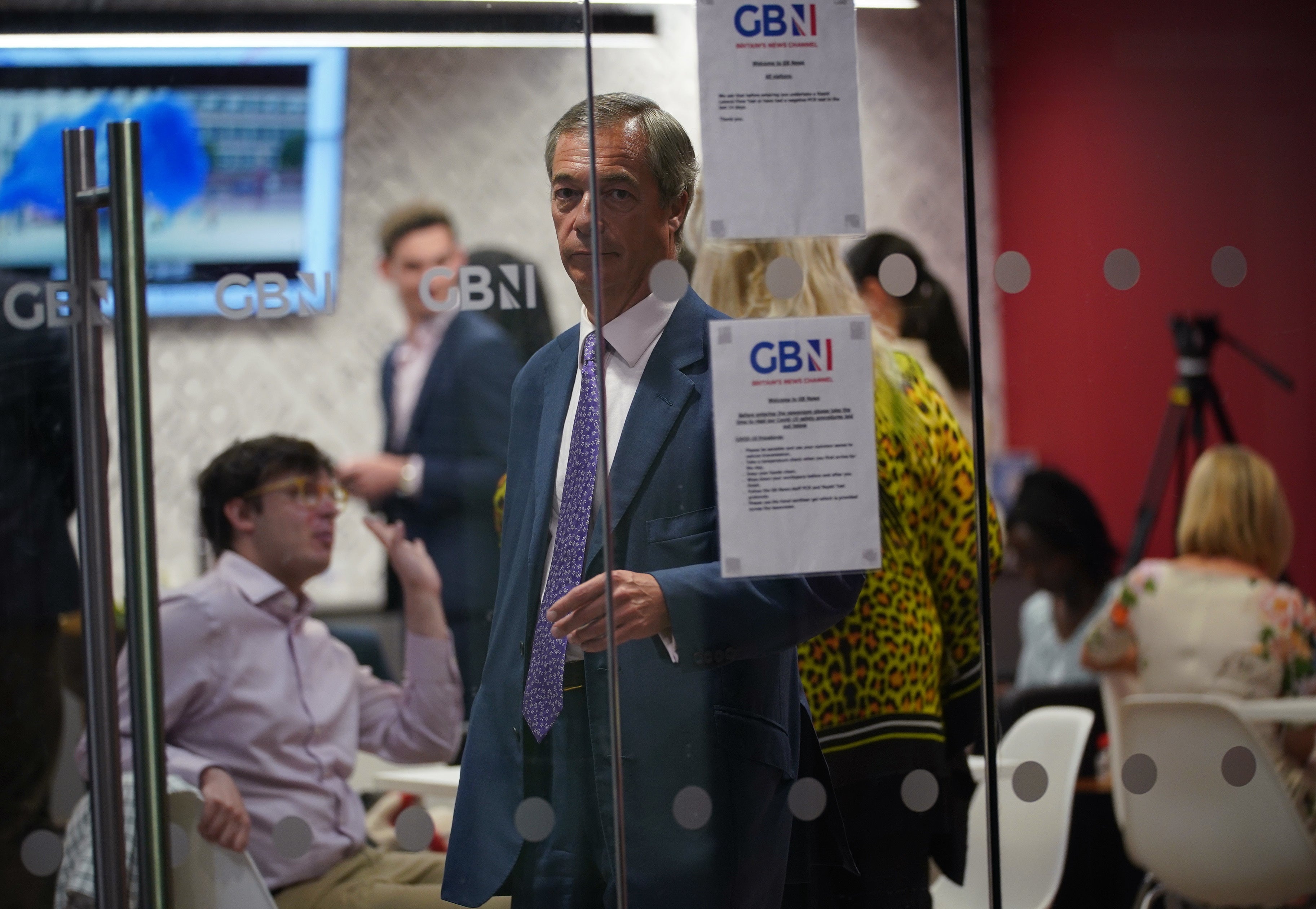 Nigel Farage during the launch event for GB News (Yui Mok/PA)