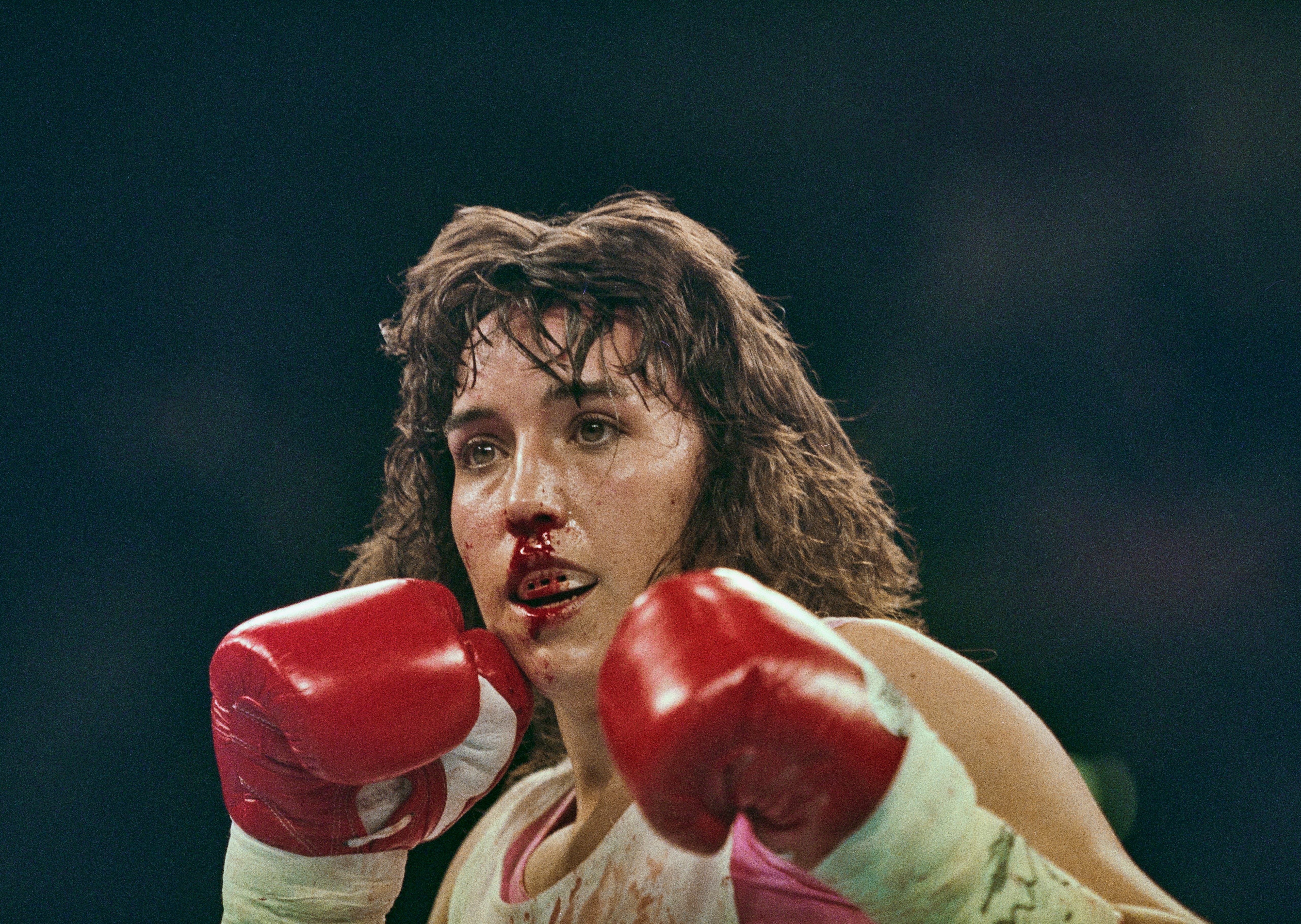 Christy Martin during her WBC Championship Boxing Lightweight fight against Deirdre Gogarty in March 1996