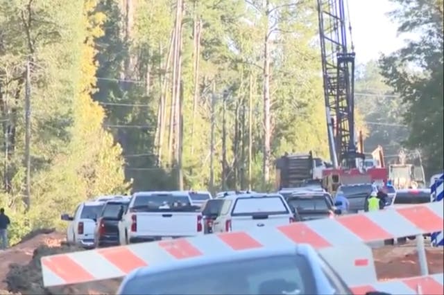 <p>First responders at the site of a bridge demolition accident in Simpson County, Mississippi, on October 16, 2024, that reportedly killed three people.</p>