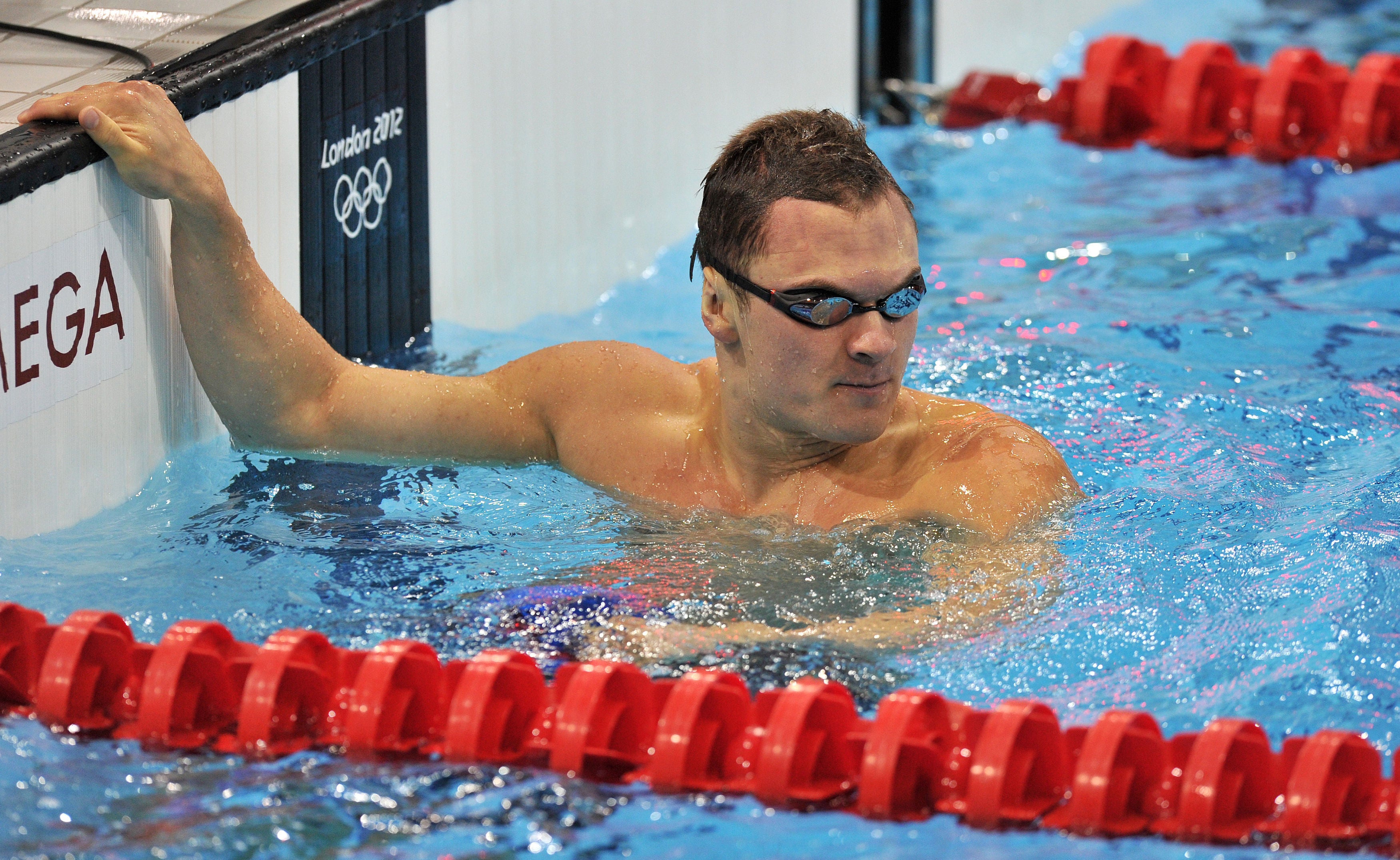 James competing in the Men’s 100m Butterfly at London 2012