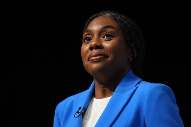 Conservative Party leadership candidate Kemi Badenoch delivers a speech during the Conservative Party Conference at the International Convention Centre in Birmingham (Jacob King/PA)