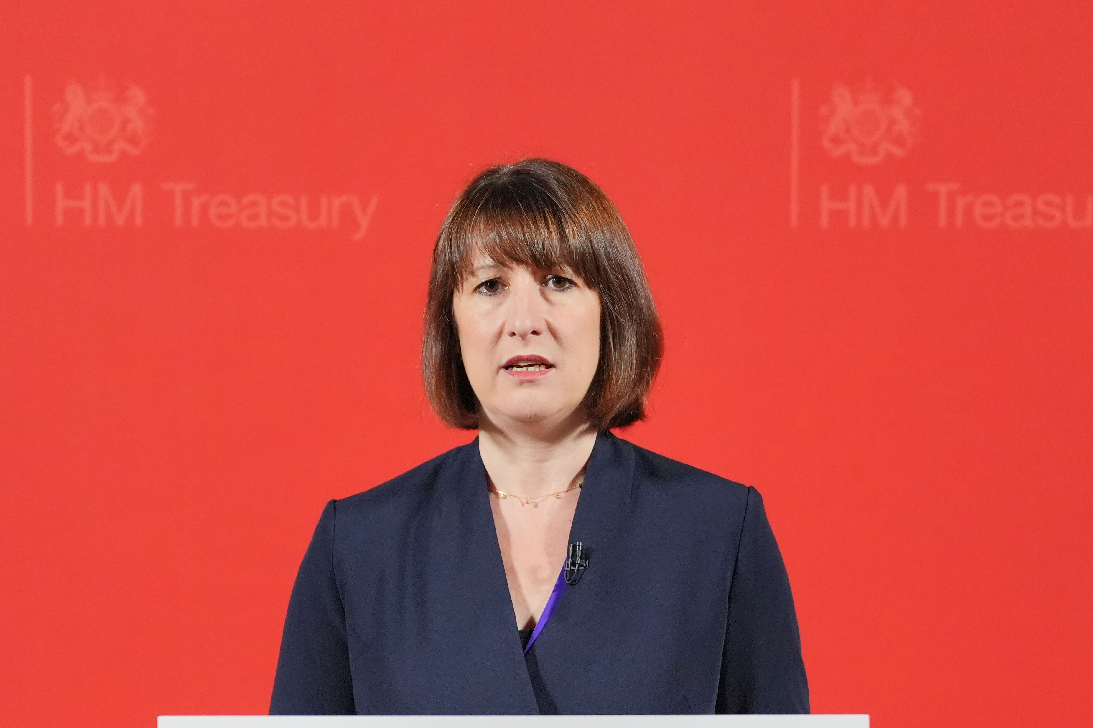 Chancellor Rachel Reeves giving a speech at the Treasury (Jonathan Brady/PA)