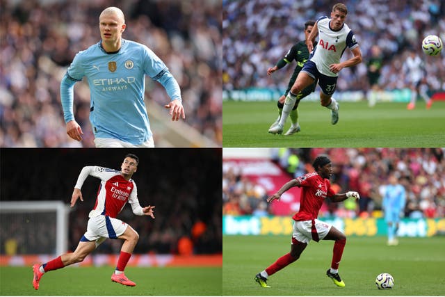 <p>anchester City’s Erling Haaland, Tottenham’s Micky van de Ven, Nottingham Forest’s Anthony Elanga and Arsenal’s Gabriel Martinelli are among the fastest players in the Premier League</p>