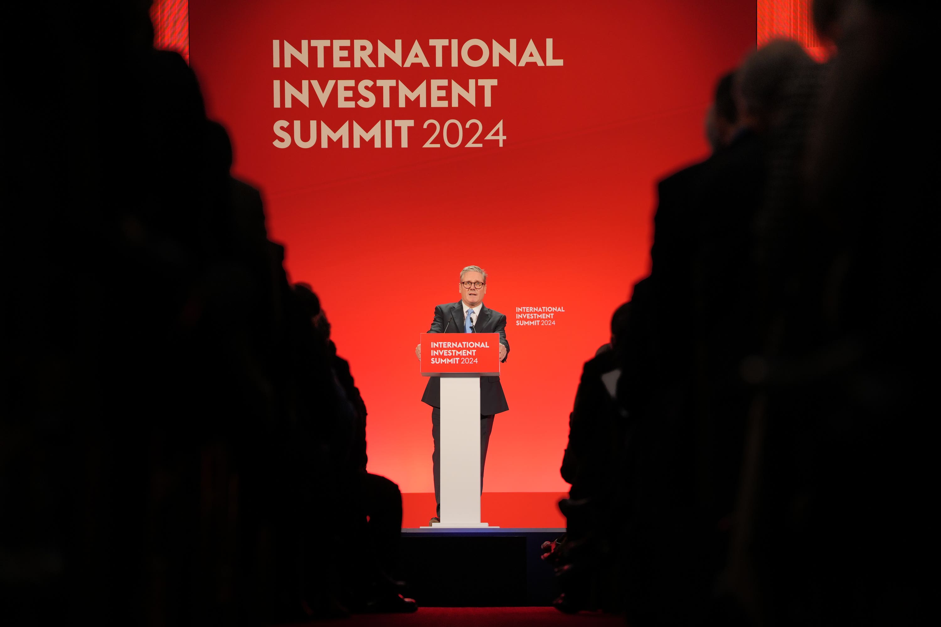 Prime Minister Sir Keir Starmer speaking during the International Investment Summit in London (Jonathan Brady/PA)